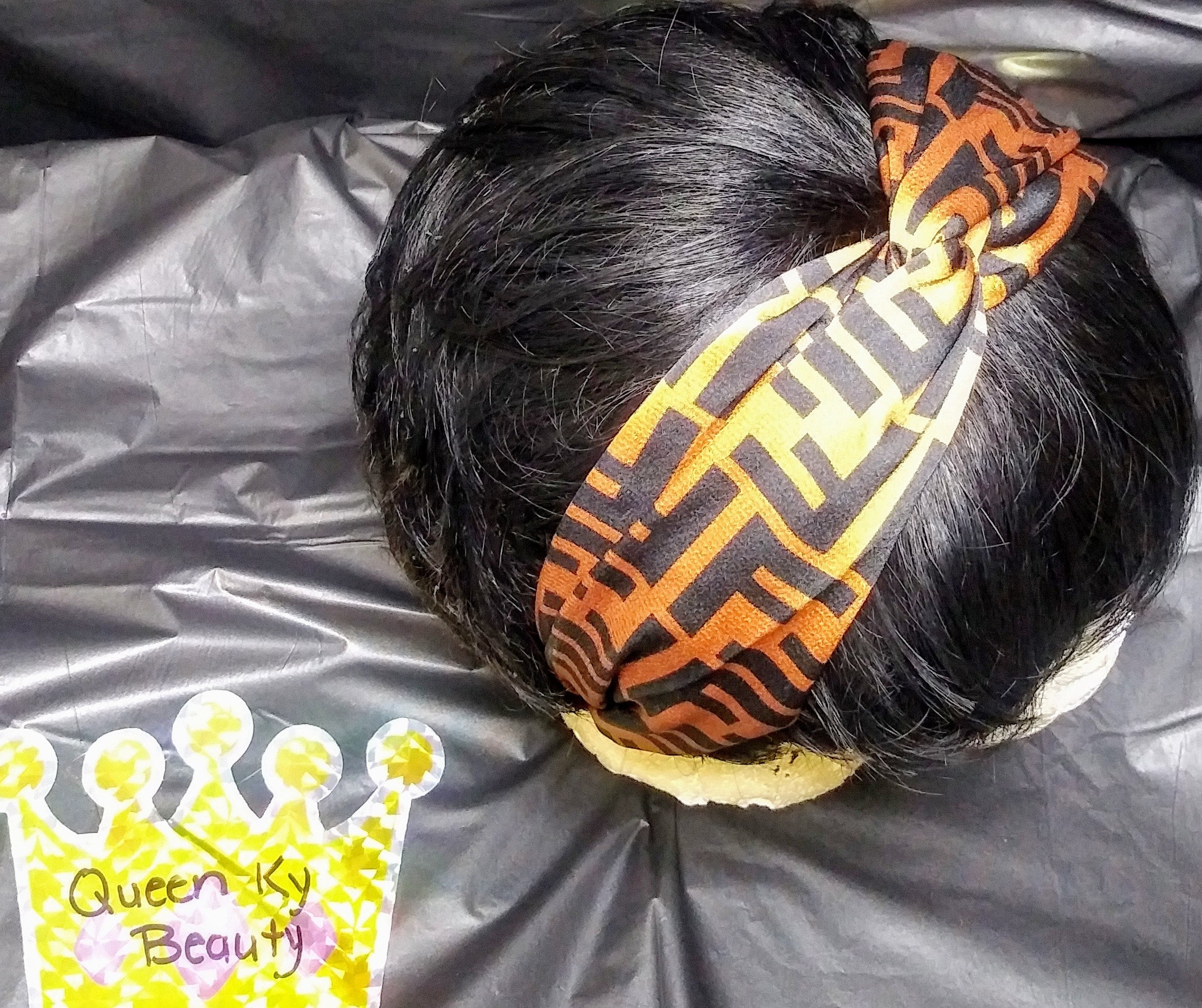 Fendi Headband F Print Gold and Black Queen Ky Beauty Accessories